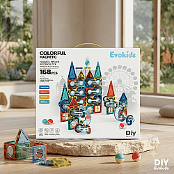 Evokids 168 Parça Manyetik Yapı Blokları ve Bilye Parkuru (Marble Run) | Eğitici STEM Oyuncağı - 1