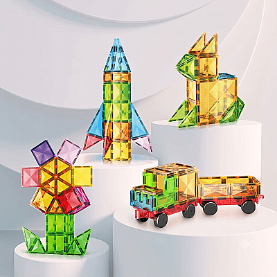 Evokids Diamond™ 52 Parça Manyetik Blok Seti | 4D Elmas Yüzeyli Eğitici Oyuncak - 6
