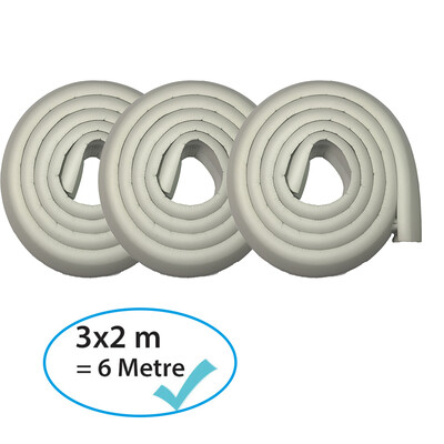 Evokids 3 Adet Kauçuk Kalın Kenar Koruyucu (6 Metre) - Gri - 1