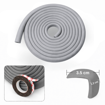 Evokids 3 Adet Kauçuk Kalın Kenar Koruyucu (6 Metre) - Gri - 2