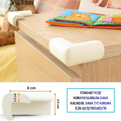 Evokids Ekstra Kalın Köşe Koruyucu (6 Metre Kenar + 4 Adet Köşe) Krem Kauçuk Kenar Koruyucu - 2