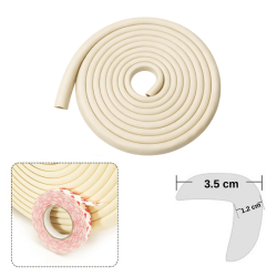 Evokids Ekstra Kalın Köşe Koruyucu (6 Metre Kenar + 4 Adet Köşe) Krem Kauçuk Kenar Koruyucu - 3