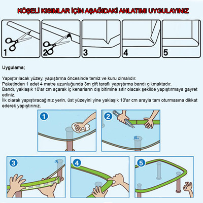 Evokids 3 Adet U Tip Kauçuk Kenar Koruyucu (6 Metre) - Kahve - 6