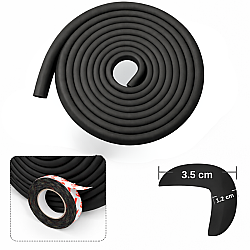 Evokids Ekstra Kalın Köşe Kenar Koruyucu (6 Metre Kenar + 4 Adet Köşe) Siyah Kauçuk Kenar Koruyucu - 2