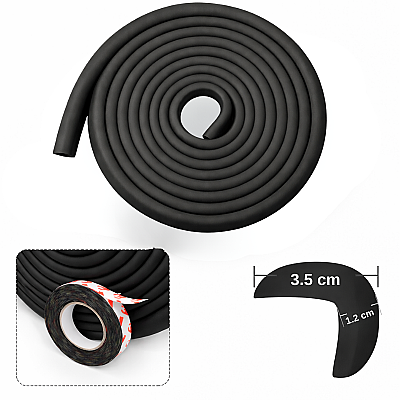 Evokids Ekstra Kalın Köşe Kenar Koruyucu (6 Metre Kenar + 4 Adet Köşe) Siyah Kauçuk Kenar Koruyucu - 2
