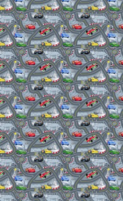 Evokids Arabalar Filmi 2 Desenli , Püsküllü Çocuk Halısı (120x180)