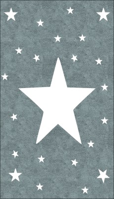 Evokids Büyük Yıldızlı Gri , Püsküllü Çocuk Halısı (120x180)