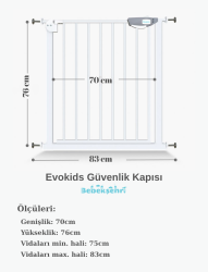 Evokids Çift Kilitli Çocuk Güvenlik Kapısı - 6