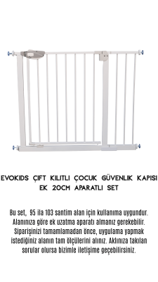 Evokids Çift Kilitli Çocuk Güvenlik Kapısı 95-104 CM Arası Kullanım - 2