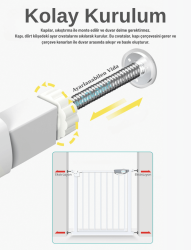 Evokids Çift Kilitli Çocuk Güvenlik Kapısı 95-104 CM Arası Kullanım - 7