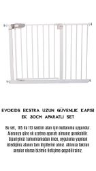 Evokids Çift Kilitli Çocuk Güvenlik Kapısı 105-114 CM Arası Kullanım - 2