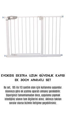 Evokids Çift Kilitli Çocuk Güvenlik Kapısı 105-114 CM Arası Kullanım - 2