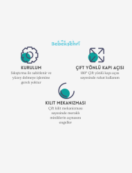 Evokids Çift Kilitli Çocuk Güvenlik Kapısı 105-114 CM Arası Kullanım - 9