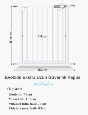 Evokids Ekstra Uzun Çocuk Güvenlik Kapısı - 3