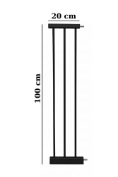 Evokids Ekstra Uzun Çocuk Güvenlik Kapı - Siyah Uzatma Aparatı - 20 Cm - Evokids