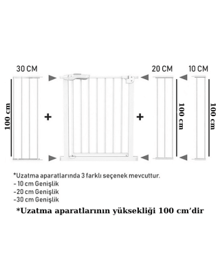 Evokids Ekstra Uzun Çocuk Güvenlik Kapı - Siyah Uzatma Aparatı - 30 Cm - 2