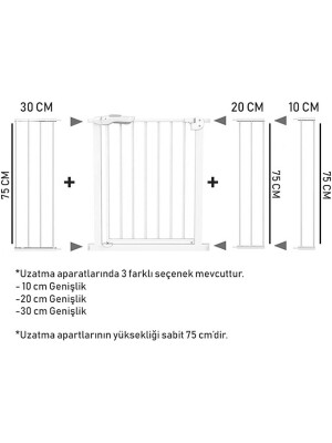 Evokids Ekstra Uzun Çocuk Güvenlik Kapı - Uzatma Aparatı - 10 Cm - 2