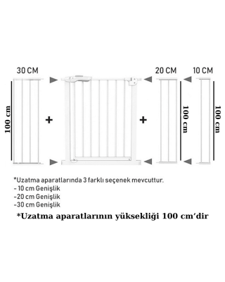 Evokids Ekstra Uzun Çocuk Güvenlik Kapı - Uzatma Aparatı - 10 Cm - 2