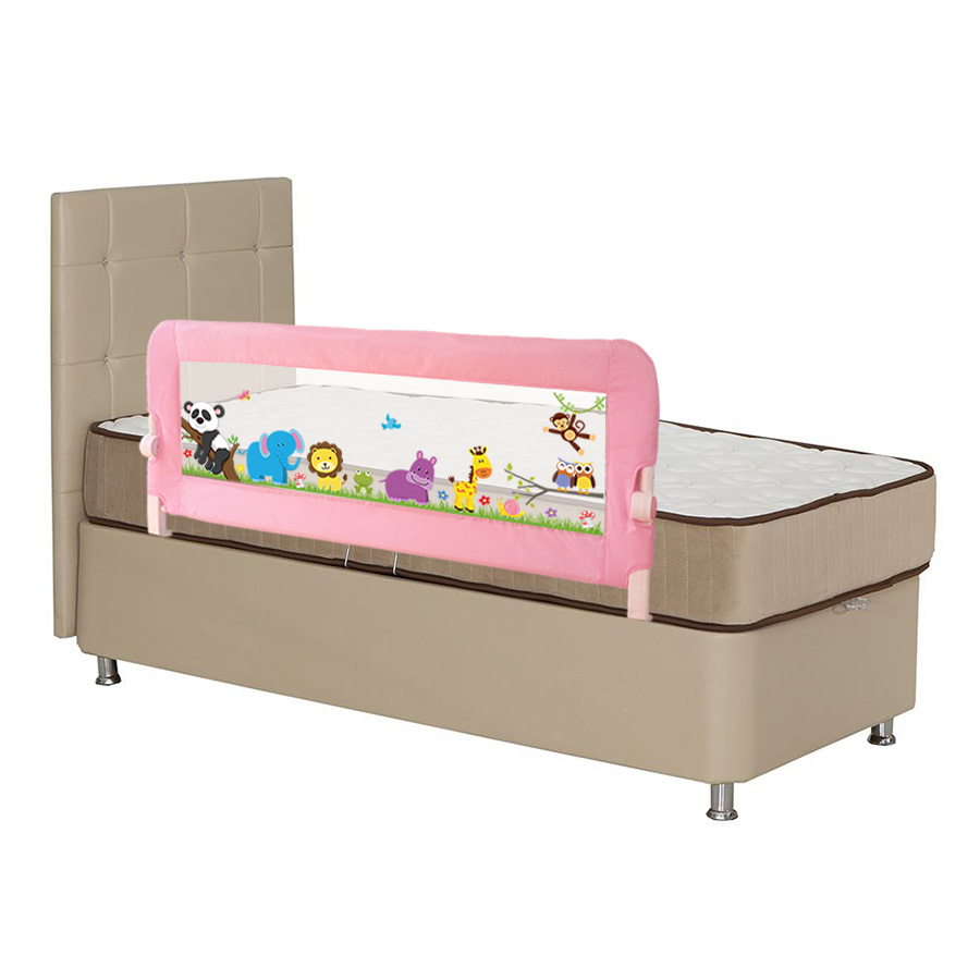 Evokids Animals Katlanabilir Çocuk Yatak Bariyeri 140x52 cm Pembe