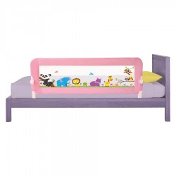 Evokids Animals Katlanabilir Çocuk Yatak Bariyeri 140x52 cm - Pembe - Thumbnail