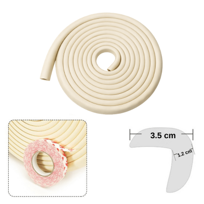 Evokids Ekstra Kalın 3 Adet Kauçuk Masa Köşe Kenar Koruyucu Krem (6 Metre) - 2