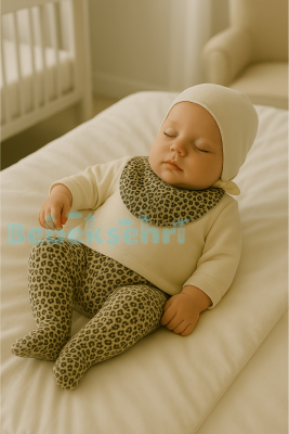 Evokids Leopar Desenli Beyaz 8'li Yeni Doğan Hastane Çıkış Seti - 2
