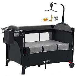 Anne Yanı Park Yatak – Evokids Luna Katlanabilir, Sallanabilir ve Tekerlekli Anne Yanı Beşiği - 3