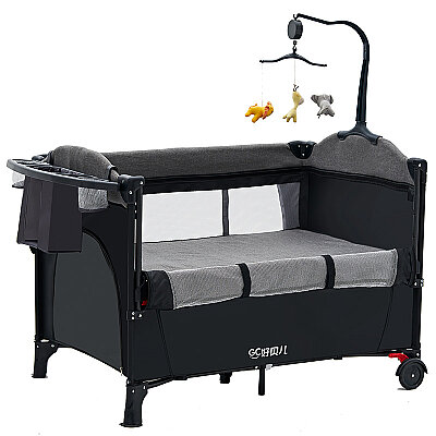 Anne Yanı Park Yatak – Evokids Luna Katlanabilir, Sallanabilir ve Tekerlekli Anne Yanı Beşiği - 3