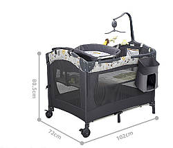 Anne Yanı Park Yatak – Evokids Luna Katlanabilir, Sallanabilir ve Tekerlekli Anne Yanı Beşiği - 6