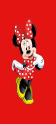 Evokids Minnie Desenli Kırmızı , Püsküllü Çocuk Halısı (120x180) - Thumbnail