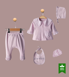 Evokids Mor Fistolu 5li Yenidoğan Hastane Çıkışı Seti - 2