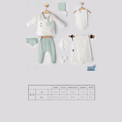 Evokids Müslin Kumaş Erkek 8'li Yenidoğan Hastane Çıkışı Bej - 3