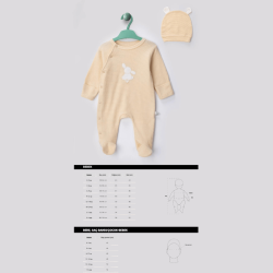 Evokids Organik Sarı Tavşanlı Tulum ve Şapka - 3