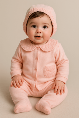 Evokids Pembe Fistolu 5li Kız Yenidoğan Çocuk Hastane Çıkışı Seti - 1