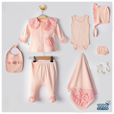 Evokids Pembe Fistolu 8li Kız Yenidoğan Çocuk Hastane Çıkışı Seti - 1