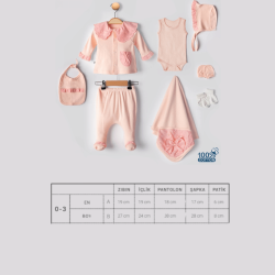 Evokids Pembe Fistolu 8li Kız Yenidoğan Çocuk Hastane Çıkışı Seti - 3