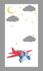 Evokids Uçak Desenli , Püsküllü Çocuk Halısı (120x180) - Thumbnail