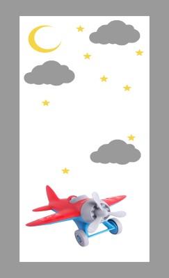Evokids Uçak Desenli , Püsküllü Çocuk Halısı (120x180)