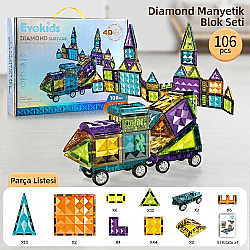 Diamond Manyetik Blok 106 Parça | Premium Mıknatıslı Blok - 1